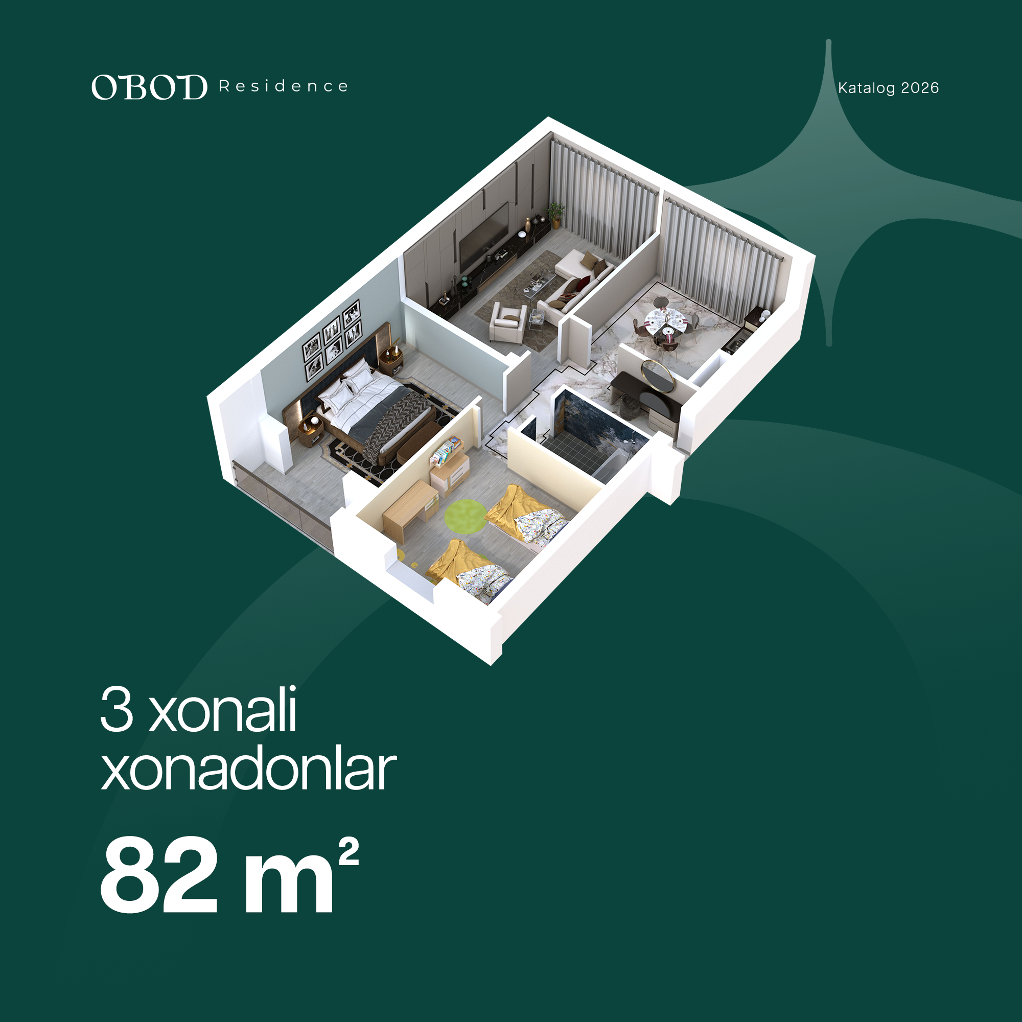 3 xonali xonadonlar